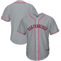 San Francisco Giants Majestic Stars &amp; Stripes Cool Base Team Jersey - Gray 2019