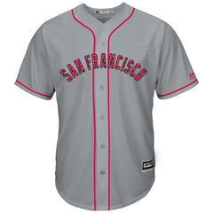 San Francisco Giants Majestic Stars & Stripes Cool Base Team Jersey - Gray 2019