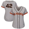 Image of San Francisco Giants Majestic Women's 2019 Jackie Robinson Day Official Cool Base Jersey – Gray 2019