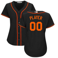 San Francisco Giants Majestic Women's Alternate Cool Base Custom Jersey – Black 2019