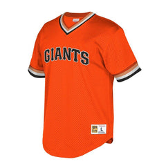 San Francisco Giants Mitchell & Ness Cooperstown Collection Mesh Wordmark V-Neck Jersey – Orange 2019