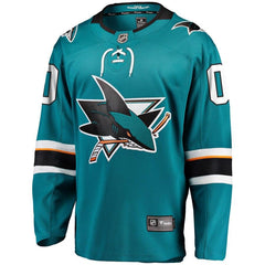 San Jose Sharks Home Breakaway Custom Jersey - Teal 2019