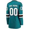 Image of San Jose Sharks Women's Home Breakaway Custom Jersey - Teal 2019