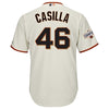 Image of Santiago Casilla San Francisco Giants Majestic World Series Champions Cool Base Jersey - Cream 2019