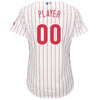 Image of Philadelphia Phillies Majestic Women's Home Cool Base Custom Jersey – White/Scarlet 2019