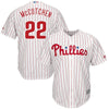 Image of Andrew McCutchen Philadelphia Phillies Majestic Official Cool Base Player Jersey – White/Scarlet 2019