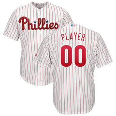 Philadelphia Phillies Majestic Home Cool Base Custom Jersey – White/Scarlet 2019