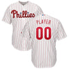 Image of Philadelphia Phillies Majestic Home Cool Base Custom Jersey – White/Scarlet 2019