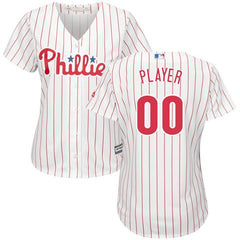 Philadelphia Phillies Majestic Women's Home Cool Base Custom Jersey – White/Scarlet 2019