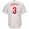 Image of Bryce Harper Philadelphia Phillies Majestic Home Official Cool Base Player Jersey - White/Scarlet 2019