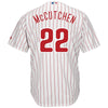 Image of Andrew McCutchen Philadelphia Phillies Majestic Official Cool Base Player Jersey – White/Scarlet 2019