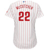 Image of Andrew McCutchen Philadelphia Phillies Majestic Women's Cool Base Player Jersey - White/Scarlet 2019