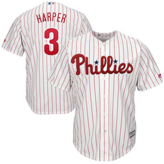 Bryce Harper Philadelphia Phillies Majestic Home Official Cool Base Player Jersey - White/Scarlet 2019