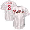 Image of Bryce Harper Philadelphia Phillies Majestic Home Official Cool Base Player Jersey - White/Scarlet 2019