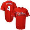 Image of Scott Kingery Philadelphia Phillies Majestic Fashion Official Cool Base Player Jersey - Scarlet 2019