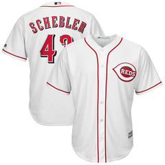 Scott Schebler Cincinnati Reds Majestic Home Cool Base Replica Player Jersey - White 2019