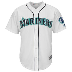 Seattle Mariners Majestic Griffey Retirement Day Patch Cool Base Team Jersey - White 2019