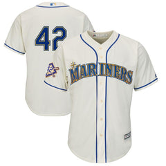 Seattle Mariners Majestic Jackie Robinson Day Official Cool Base Jersey – Cream 2019