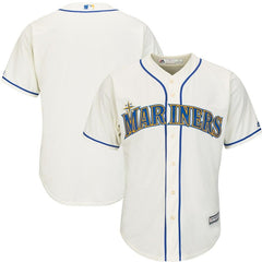 Seattle Mariners Majestic Official Cool Base Jersey - Cream 2019