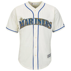 Seattle Mariners Majestic Official Cool Base Jersey - Cream 2019