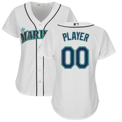 Seattle Mariners Majestic Women's Cool Base Custom Jersey - White 2019