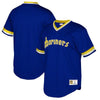 Image of Seattle Mariners Mitchell &amp; Ness Cooperstown Collection Mesh Wordmark V-Neck Jersey – Royal 2019