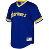 Image of Seattle Mariners Mitchell &amp; Ness Youth Cooperstown Collection Mesh Wordmark V-Neck Jersey – Royal 2019