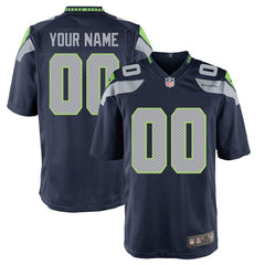 Seattle Seahawks Custom Game Jersey - College Navy 2019