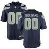 Image of Seattle Seahawks Youth Custom Game Jersey - College Navy 2019