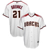 Image of Zack Greinke Arizona Diamondbacks Majestic Official Cool Base Player Jersey - White/Sedona Red 2019