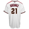 Image of Zack Greinke Arizona Diamondbacks Majestic Official Cool Base Player Jersey - White/Sedona Red 2019