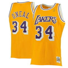 Shaquille O'Neal Los Angeles Lakers Mitchell &amp; Ness 1996-97 Hardwood Classics Swingman Jersey - Gold 2019