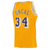 Image of Shaquille O'Neal Los Angeles Lakers Mitchell &amp; Ness 1996-97 Hardwood Classics Swingman Jersey - Gold 2019