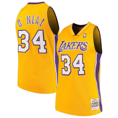 Shaquille O`Neal Los Angeles Lakers Mitchell &amp; Ness 1999-00 Hardwood Classics Swingman Jersey – Gold 2019