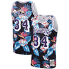 Image of Shaquille O'Neal Los Angeles Lakers Mitchell &amp; Ness Floral Fashion 1996-97 Hardwood Classics Swingman Jersey – Black 2019