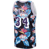 Image of Shaquille O'Neal Los Angeles Lakers Mitchell &amp; Ness Floral Fashion 1996-97 Hardwood Classics Swingman Jersey – Black 2019