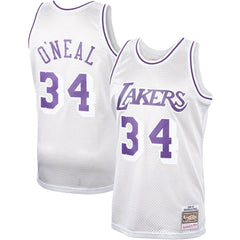 Shaquille O'Neal Los Angeles Lakers Mitchell &amp; Ness Hardwood Classics Platinum Swingman Jersey 2019