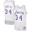 Image of Shaquille O'Neal Los Angeles Lakers Mitchell &amp; Ness Hardwood Classics Platinum Swingman Jersey 2019