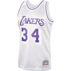 Shaquille O'Neal Los Angeles Lakers Mitchell & Ness Hardwood Classics Platinum Swingman Jersey 2019