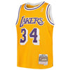 Image of Shaquille O'Neal Los Angeles Lakers Mitchell &amp; Ness Youth Swingman Throwback Jersey – Gold 2019