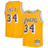 Image of Shaquille O'Neal Los Angeles Lakers Mitchell &amp; Ness Youth Swingman Throwback Jersey – Gold 2019