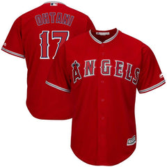 Shohei Ohtani Los Angeles Angels Majestic Alternate Official Cool Base Replica Player Jersey - Scarlet 2019