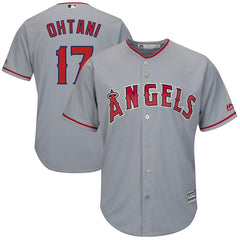 Shohei Ohtani Los Angeles Angels Majestic Cool Base Player Jersey – Gray 2019