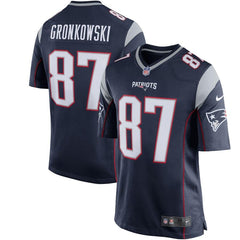 Rob Gronkowski New England Patriots Game Jersey - Navy Blue/Silver 2019