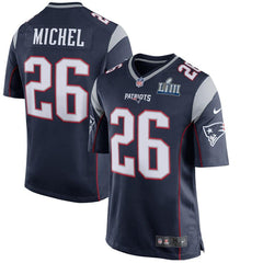 Sony Michel New England Patriots Super Bowl LIII Bound Game Jersey – Navy 2019