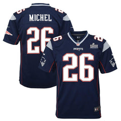 Sony Michel New England Patriots Youth Super Bowl LIII Bound Game Jersey – Navy 2019