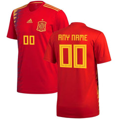 Spain National Team Home Replica Custom Jersey - Red 2019