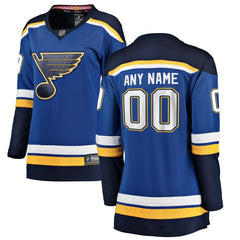 St. Louis Blues Women's Home Breakaway Custom Jersey - Blue 2019