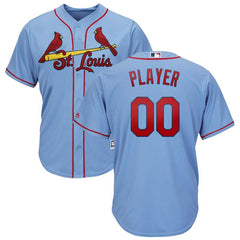 St. Louis Cardinals Majestic Alternate Cool Base Custom Jersey – Light Blue 2019