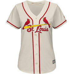 St. Louis Cardinals Majestic Women's Cool Base Jersey - Cream 2019